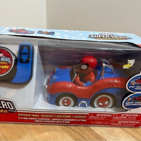 Spider Man Remote Control Car NEW Marvel Super Hero Adventures RC Red Blue - Picture 4 of 6